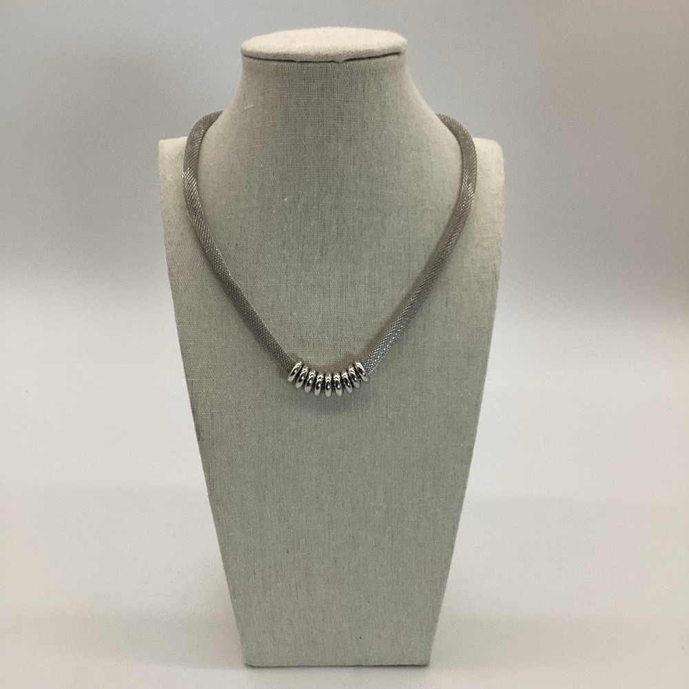 2015. Anne Klein Silver Braided Tiffany-Inspired Necklace EUC
